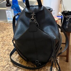 Rebeca Minkoff  Julian mini Black Leather Drawstring Backpack
